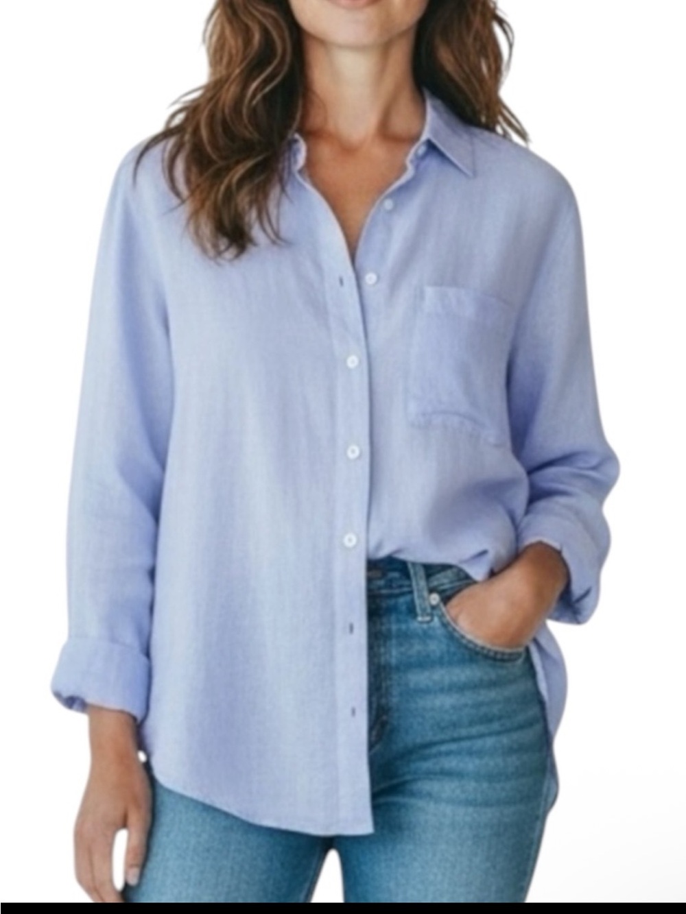 CHICO’s DESIGN 100% Linen Button-Up Shirt — Vintage??? — Size 1 — Missing Button - Picture 8 of 10